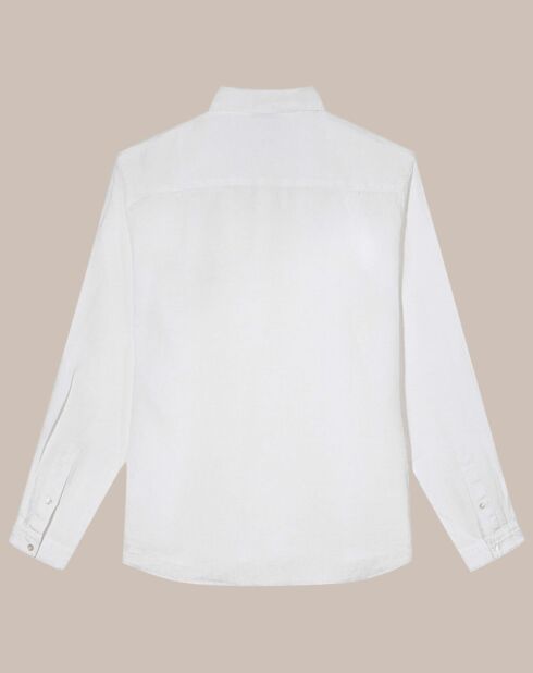 Weißes, schmal geschnittenes Hemd Danny aus 100% Leinen