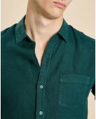 Chemise slim 100% Lin Danny fougère