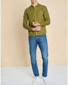Chemise slim 100% Lin Danny olive
