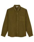 Chemise slim 100% Lin Danny olive