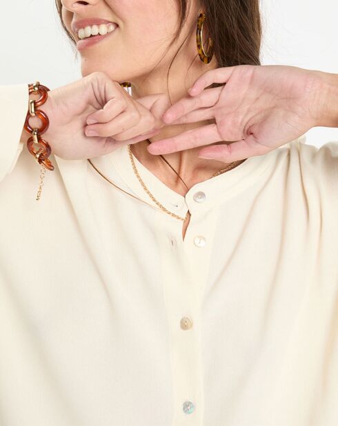 Ecrufarbene Bluse Coleen