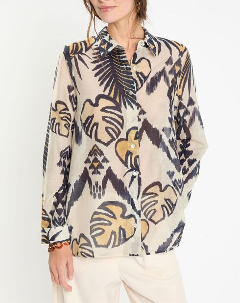 Chemise Store bleu/écru