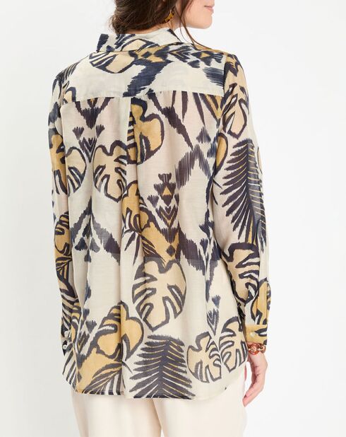 Chemise Store bleu/écru