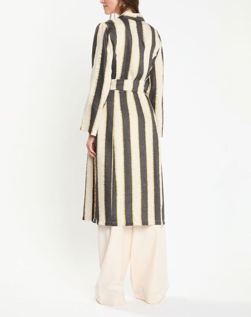 Jas van beige/zwart/gouden linnenmix Ness