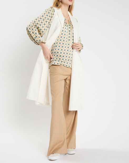 Ärmellose Jacke Koya in Ecru