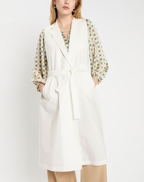 Ärmellose Jacke Koya in Ecru