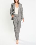 Pantalon en Lin mélangé Lima noir chiné
