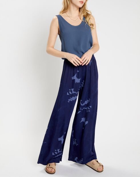 Pantalon satiné Luna bleu nuit
