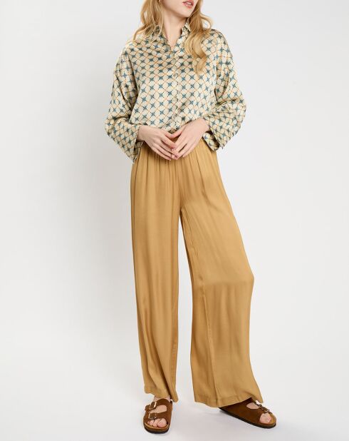 Pantalon satiné Ness doré