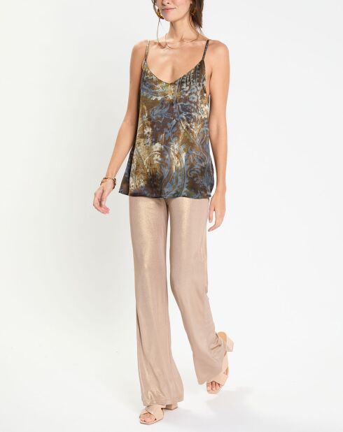 Pantalon Glam marron/doré