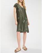 Robe satinée Luna kaki