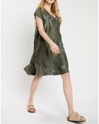Robe satinée Luna kaki