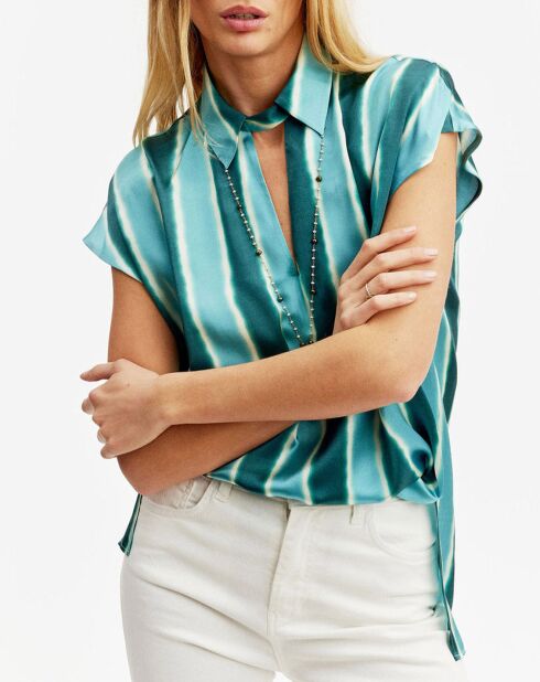 Top en Soie mélangée Milo aqua