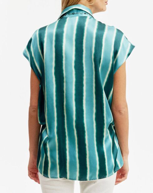 Top en Soie mélangée Milo aqua