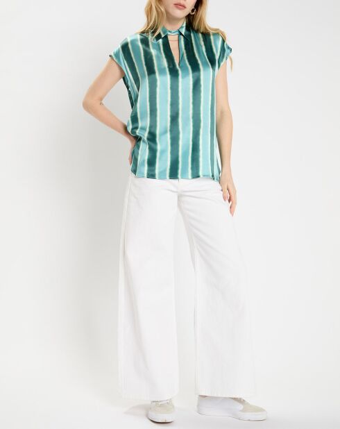 Top en Soie mélangée Milo aqua