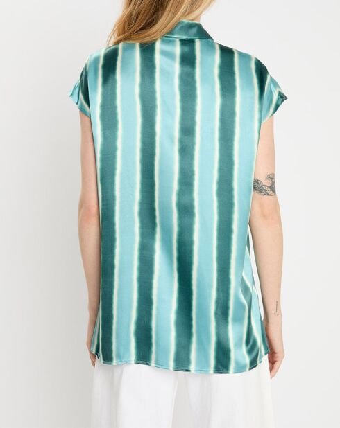 Top en Soie mélangée Milo aqua