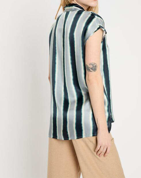 Top en Soie mélangée Milo bleu
