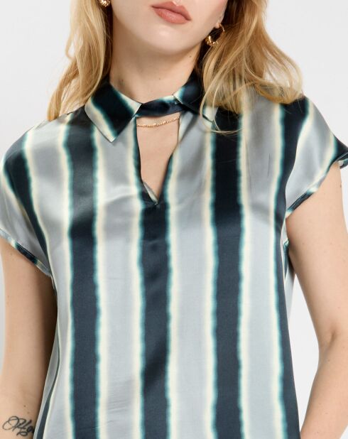 Top en Soie mélangée Milo bleu