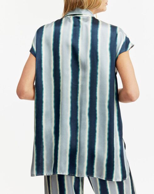 Top en Soie mélangée Milo bleu