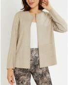 Veste en Cuir Birdy sable