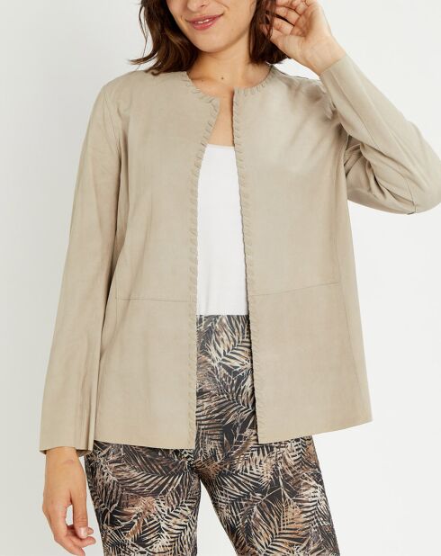 Veste en Cuir Birdy sable
