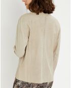 Veste en Cuir Birdy sable