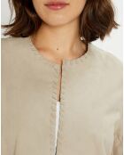 Veste en Cuir Birdy sable