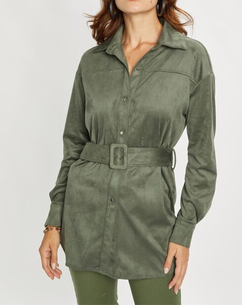 Veste en Suédine Lou kaki