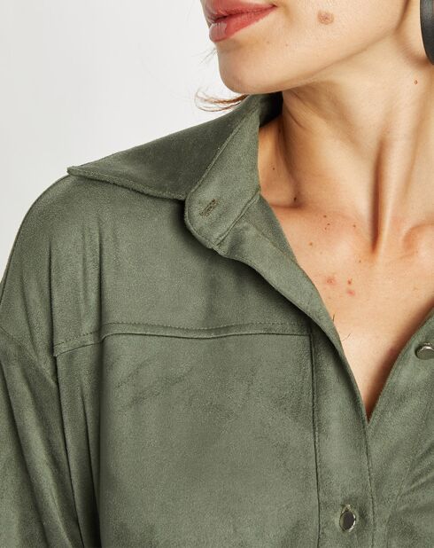 Veste en Suédine Lou kaki