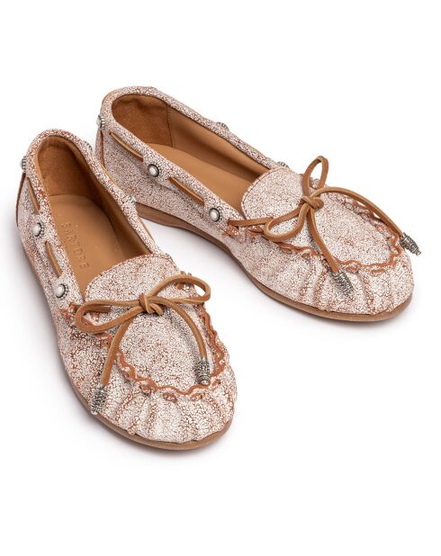 Mocassins en Velours de Cuir beiges