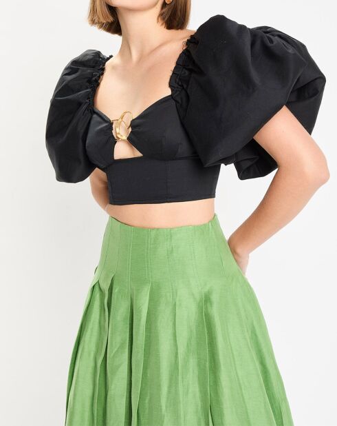 Top Marcel Puff Sleeve Bodice noir