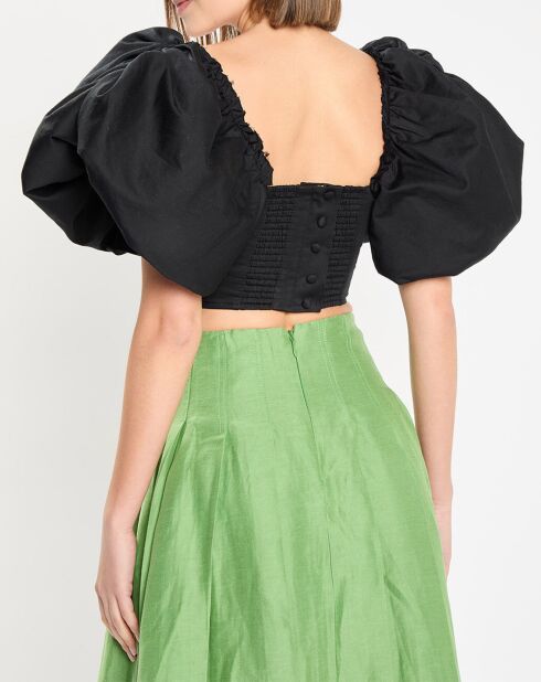 Top Marcel Puff Sleeve Bodice noir