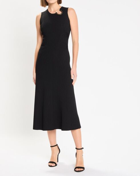 Robe midi Crescent Knit noire