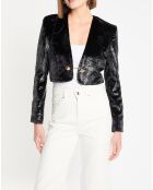 Gilet en Velours mouillé Bowie noir