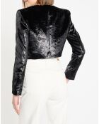 Gilet en Velours mouillé Bowie noir