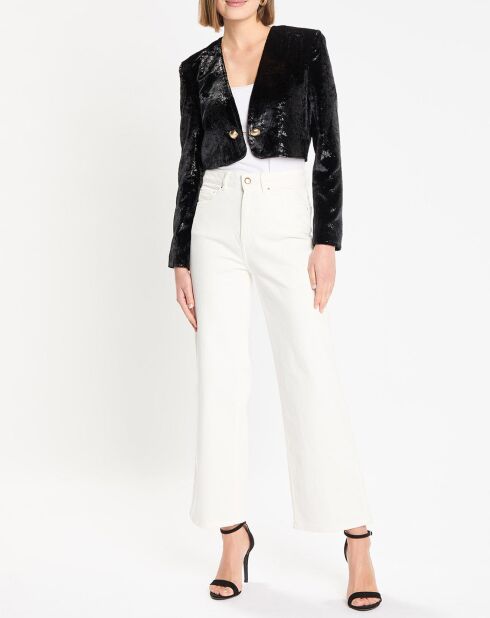 Gilet en Velours mouillé Bowie noir