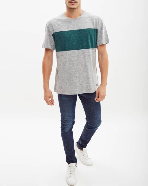 T-Shirt Reuben rayure gris/vert