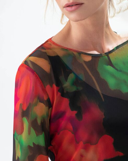 T-Shirt Sandra black flowers