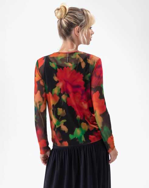T-Shirt Sandra black flowers