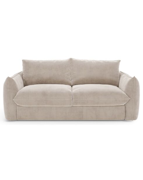 Slaapbank 140cm dik 17cm Coco Velours beige - 208x105x90 cm