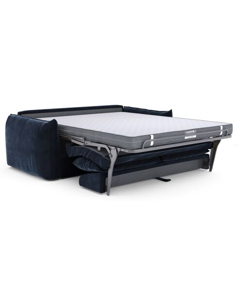 Bettsofa, 140 cm dick, 17 cm, Coco Velours, mitternachtsblauer Samt — 208 x 105 x 90 cm