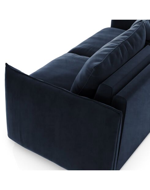 Bettsofa, 140 cm dick, 17 cm, Coco Velours, mitternachtsblauer Samt — 208 x 105 x 90 cm