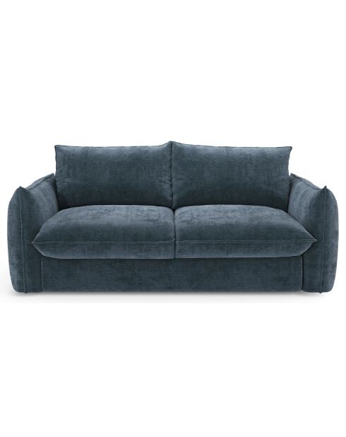 Schlafsofa, 160 cm dick, 17 cm, geprägter, mineralblauer Kokosnusssamt von Coco Velours — 228 x 105 x 90 cm