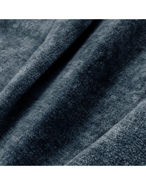 Canapé convertible 140cm épaisseur 17cm Coco Velours gaufré bleu minéral - 208x105x90 cm