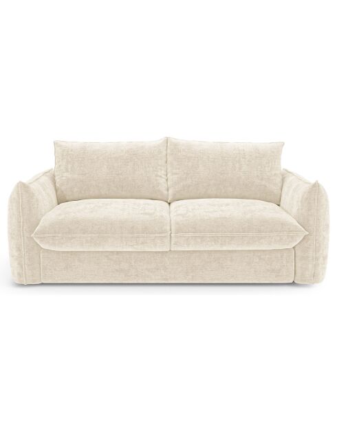 160 cm großes Schlafsofa, 17 cm dick, Coco Velvet, cremefarbener, geprägter Samt — 228 x 105 x 90 cm