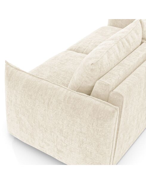 Sofabett, 140 cm dick, 17 cm dick, cremefarbener, geprägter Samt von Coco Velours — 208 x 105 x 90 cm