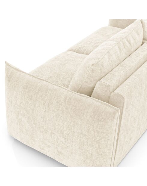 160 cm großes Schlafsofa, 17 cm dick, Coco Velvet, cremefarbener, geprägter Samt — 228 x 105 x 90 cm