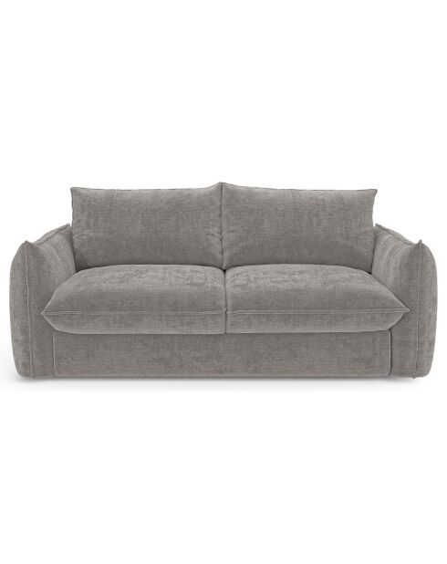 Converteerbare bank 140 cm dik 17 cm Coco Velours gebosseleerd betongrijs - 208x105x90 cm