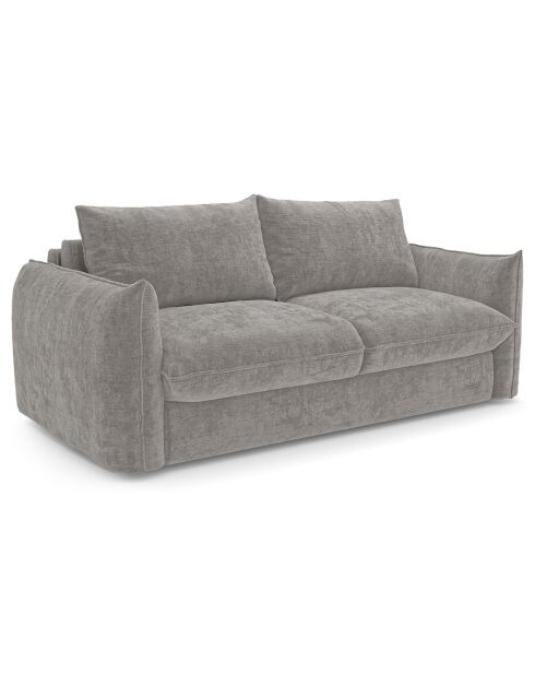 Converteerbare bank 140 cm dik 17 cm Coco Velours gebosseleerd betongrijs - 208x105x90 cm