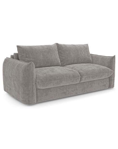 Omvormbare bank 160 cm dik 17 cm Coco Velours gebosseleerd betongrijs - 228x105x90 cm